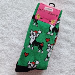 NEW Betsey Johnson 3 Pk Christmas Crew Socks